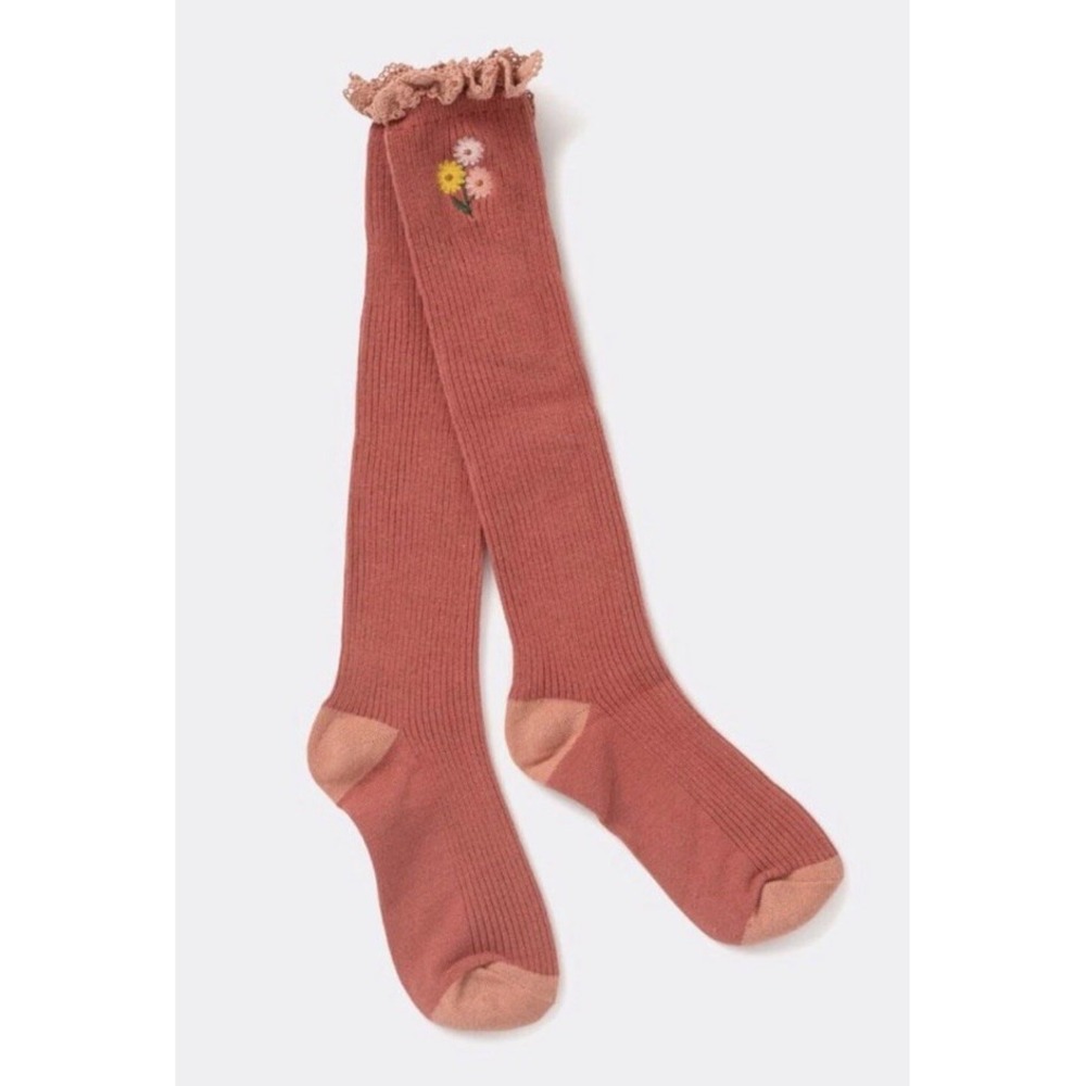 Matilda Jane Just Imagine Avery Ruffled Top Knee-High Ribbed Socks Size Small